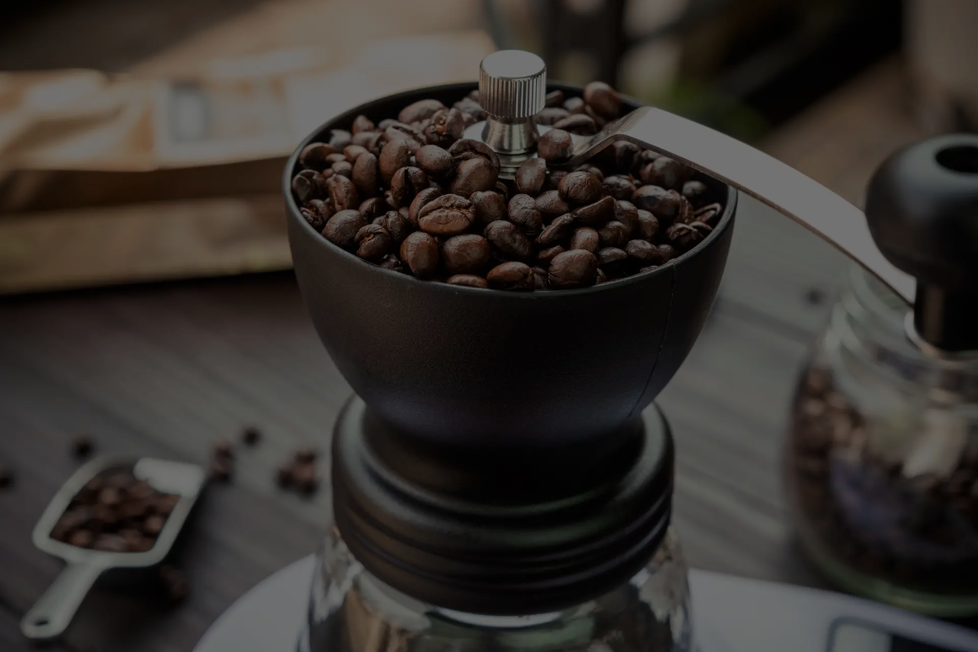 Kaffeebohnen in manueller Mhle